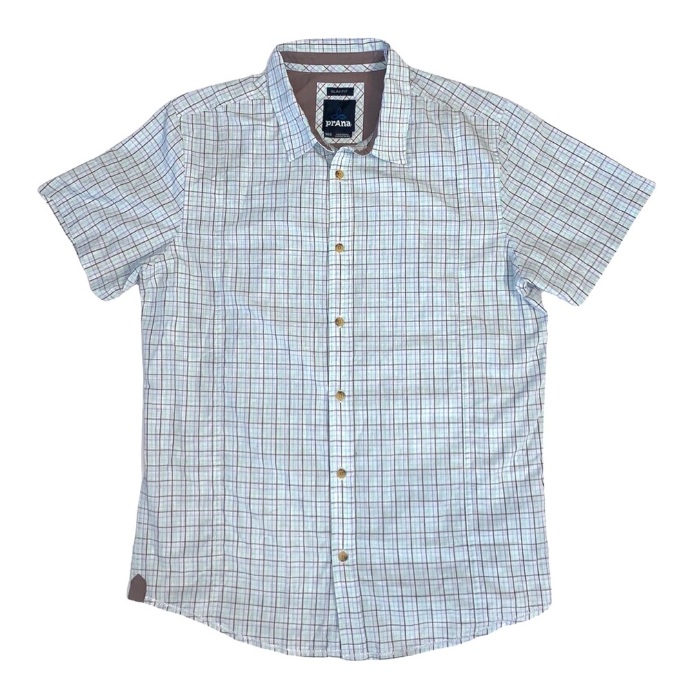 prAna men’s Lukas short sleeve slim shirt M - Picture 3 of 6